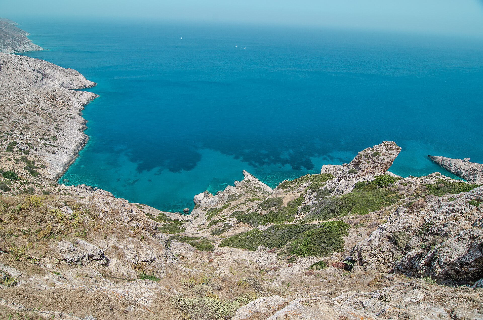 Folegandros dramatic cliffs and coastline
