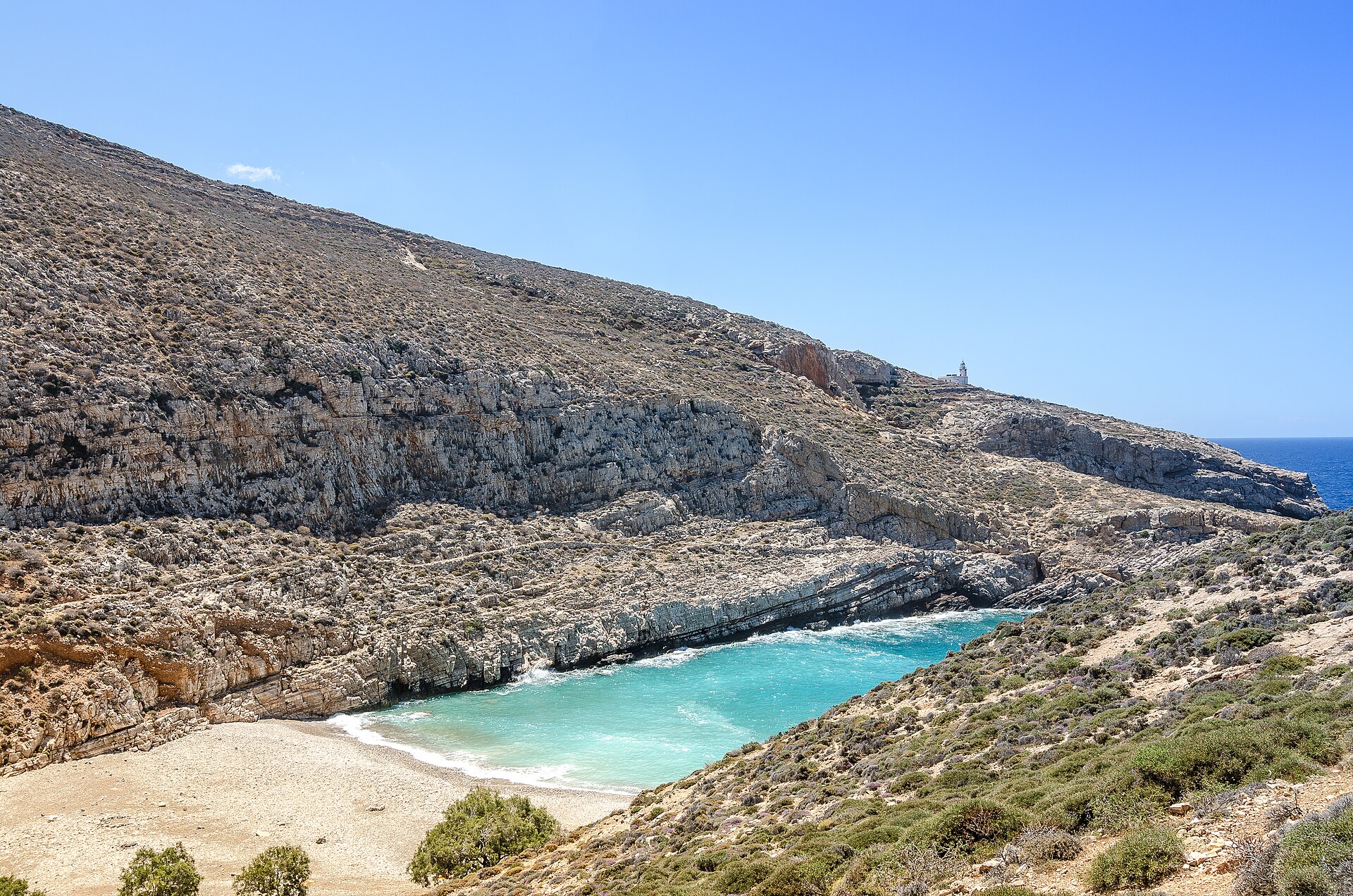 Traditional Greek taverna in Folegandros with local specialties