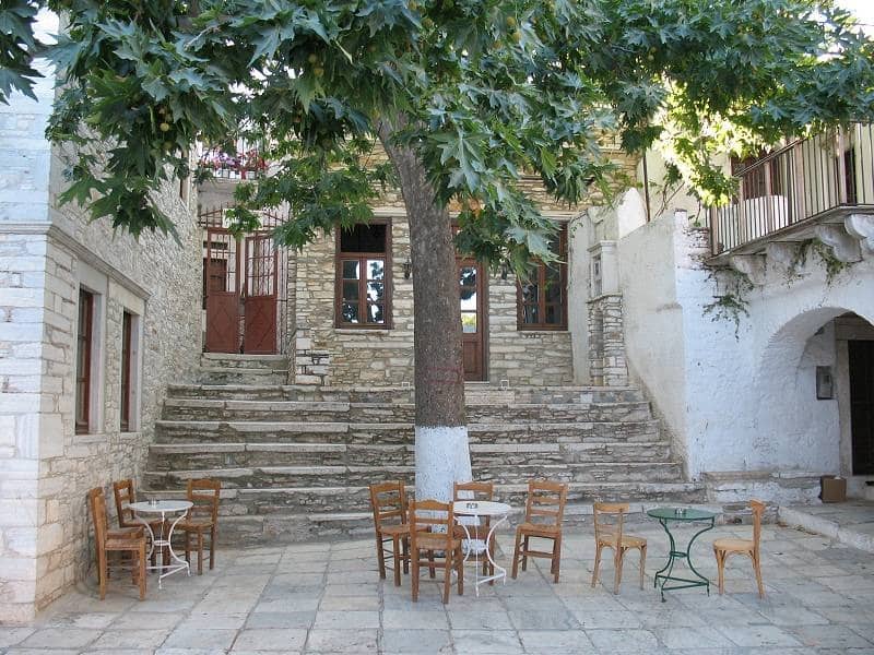 Apiranthos marble village with traditional architecture