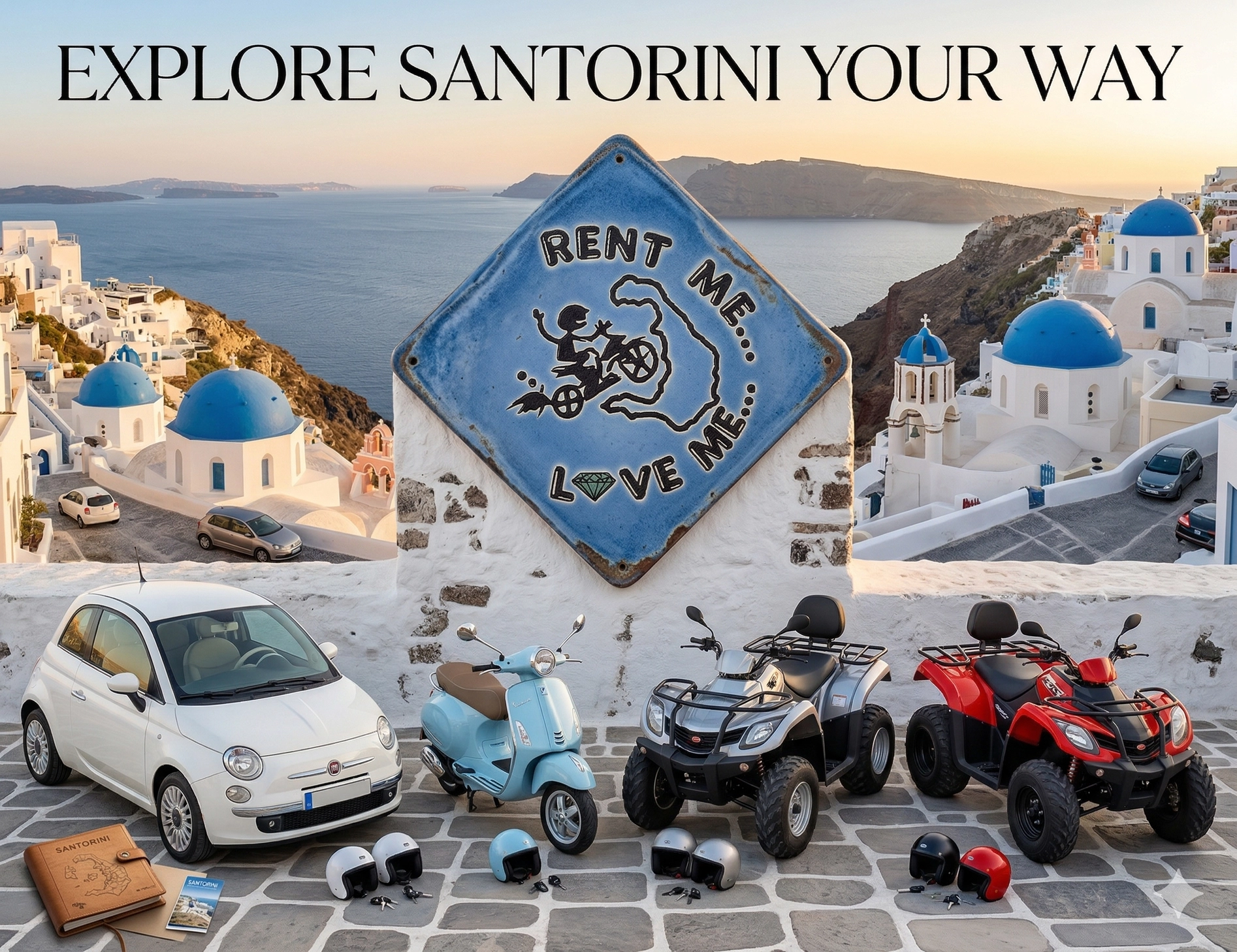 Santorini Rent Car with Rentme..Love me! - Cyclades Travel Blog